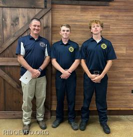 (L:R): Chief Cooper, FF Tillett, FF/NREMT McBride. (Not pictured: FF Tyler Dodge)