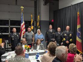 Installation of the Officers - 2nd VP Charlie Bradburn (3rd from right)