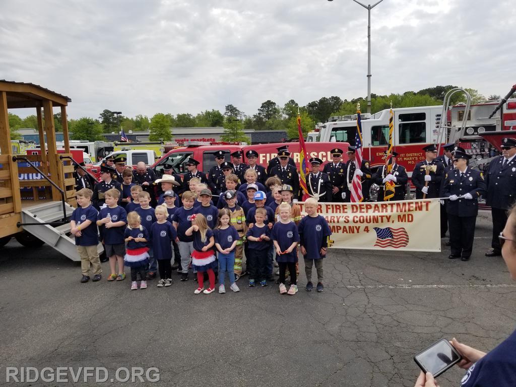RVFD, Auxiliary, and Future Firefighters reporting to the parade