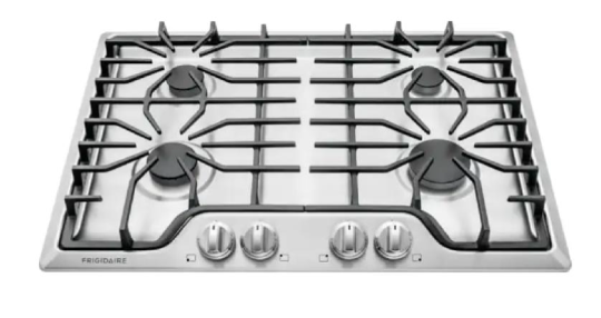 13) Product:  Frigidaire Stainless-Steel 30-inch 4 Burner and 36-inch 5 Burner Gas Cooktops